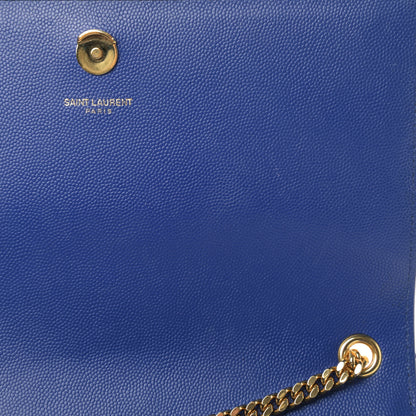 Saint Laurent Grain De Poudre Medium Classic Monogram Kate Satchel Flash Blue 15 of 16