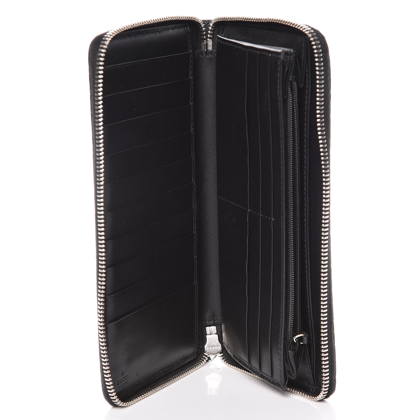 Guccissima Signature Zip Around Organizer Wallet Black