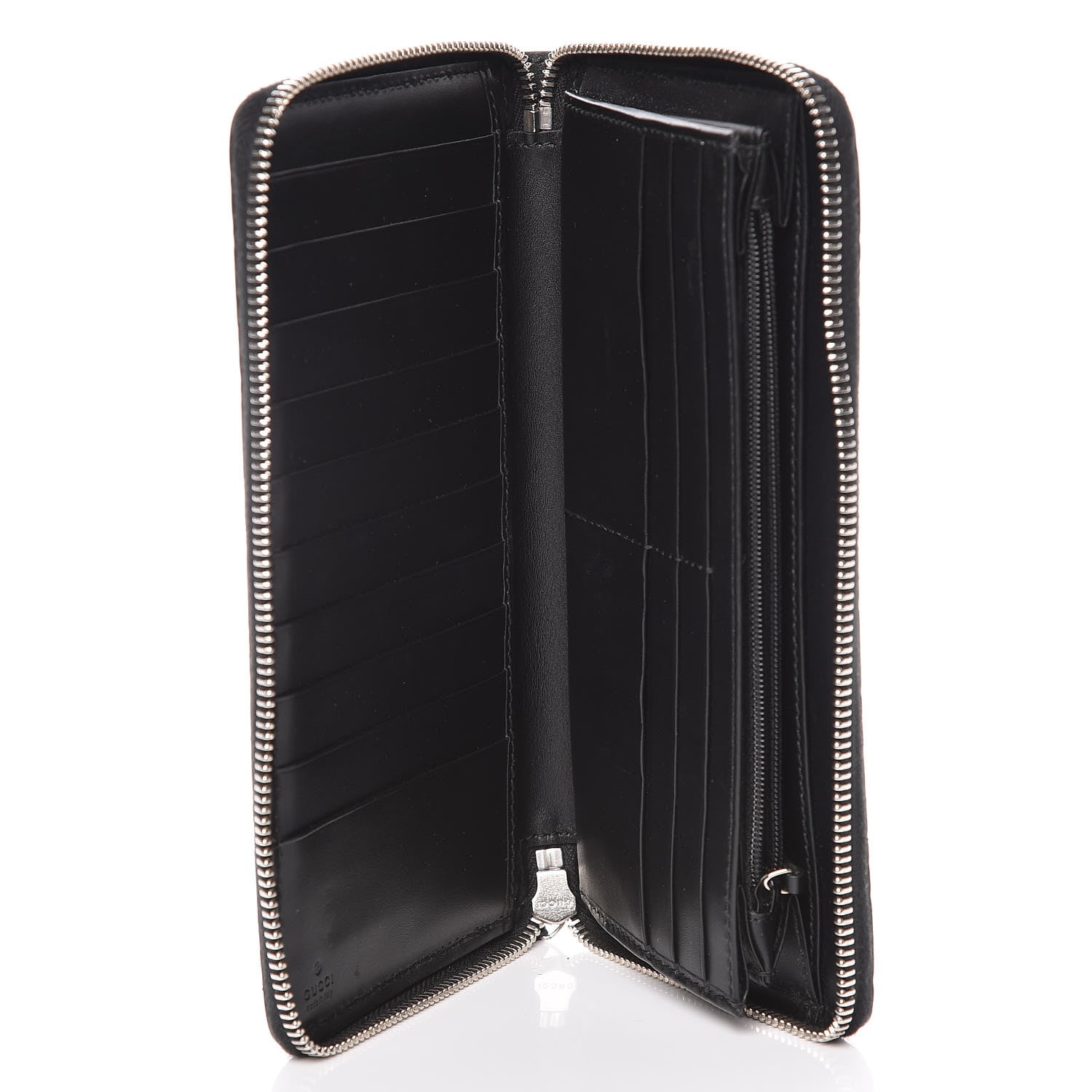 Gucci Guccissima Signature Zip Around Organizer Wallet Black 5 of 11