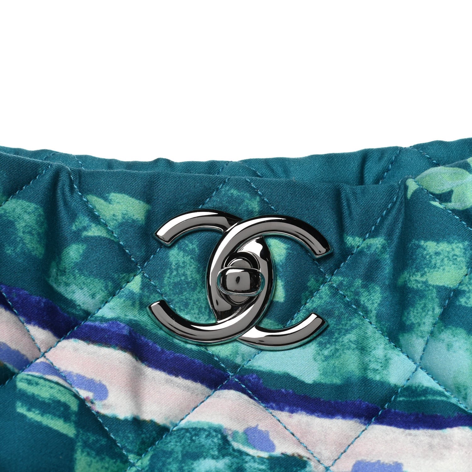 Chanel Canvas Printed Watercolor Quilted Large Tote Multicolor 8 of 10