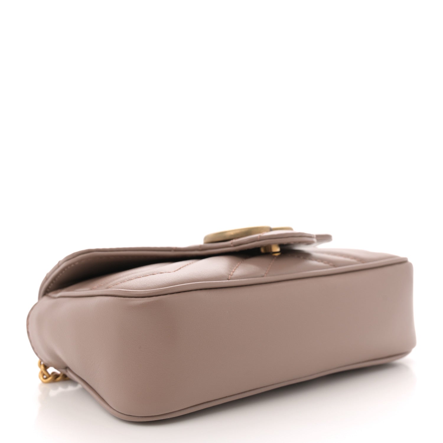 Gucci Calfskin Matelasse Super Mini GG Marmont Shoulder Bag Porcelain Rose 4 of 11