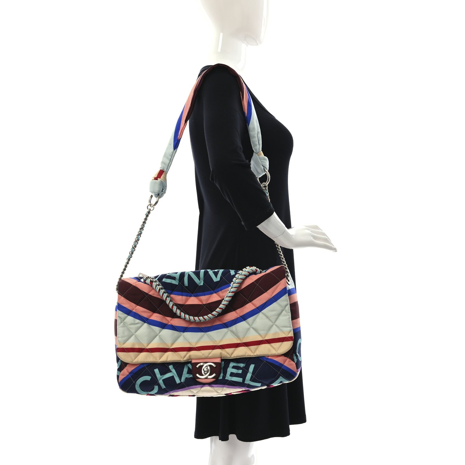 Chanel Fabric Quilted Printed Flap Multicolor 2 of 10
