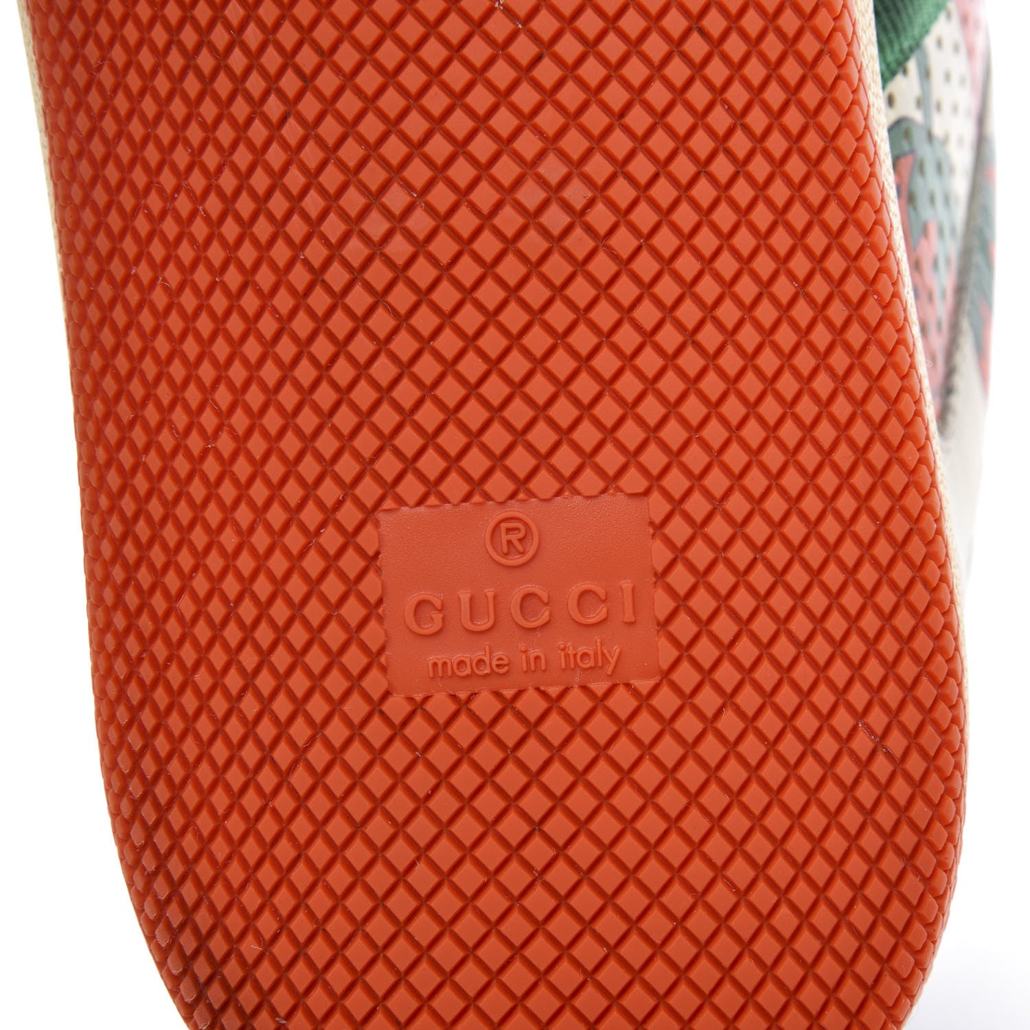 Gucci Nubuck Web Strawberry Print Womens Screener Sneakers 42 Dusty Milk White Vintage Green 9 of 10