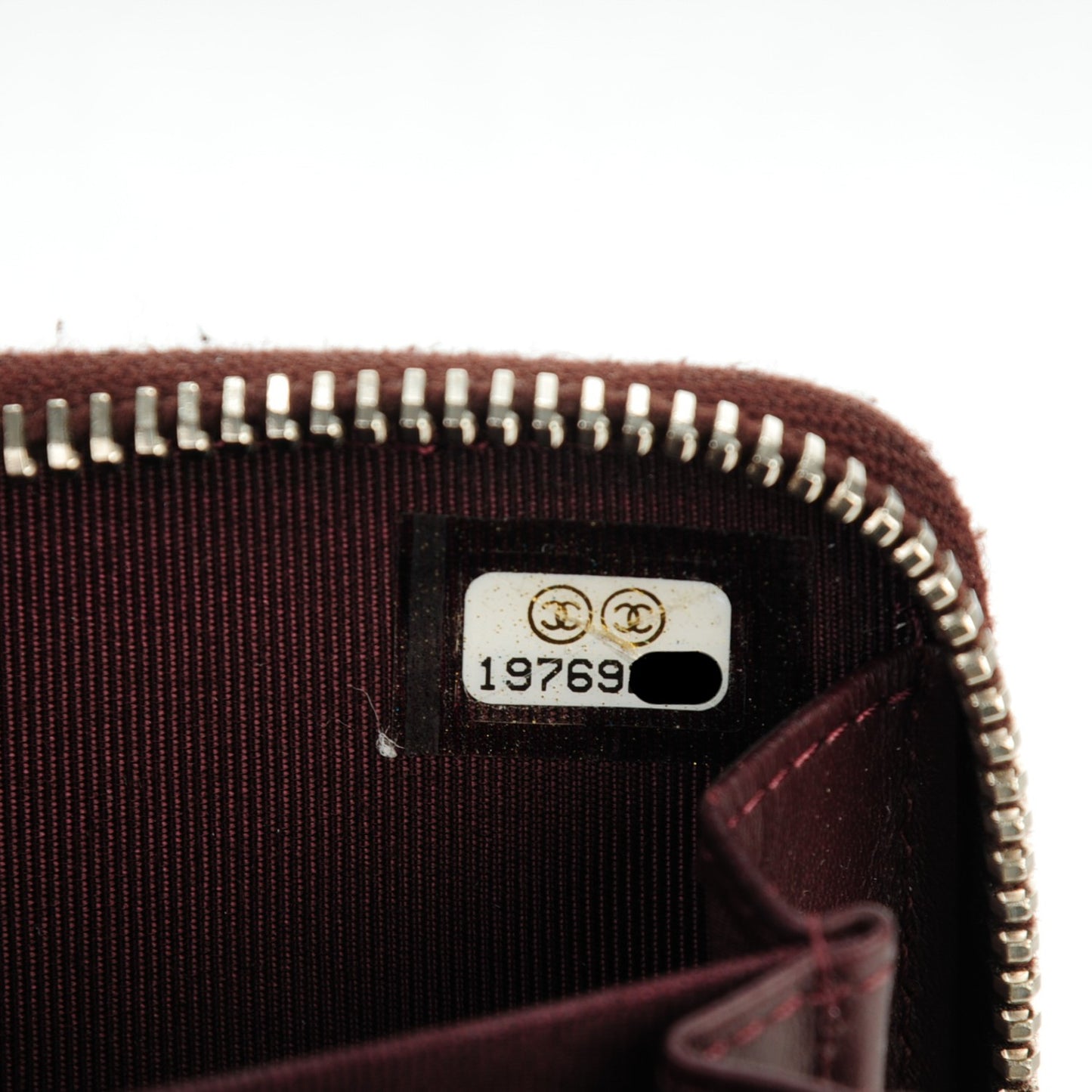 Caviar Quilted Zip Coin Purse Burgundy