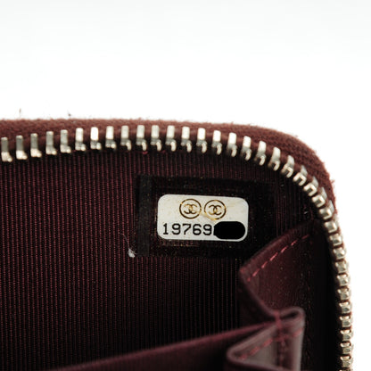 Chanel Caviar Quilted Zip Coin Purse Burgundy 6 of 7
