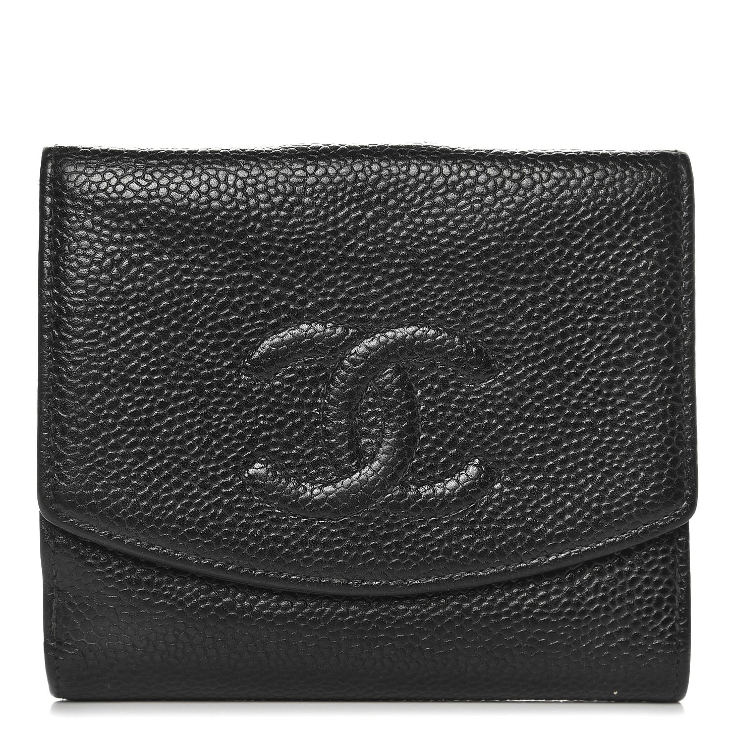 Caviar Timeless CC Compact French Wallet Black