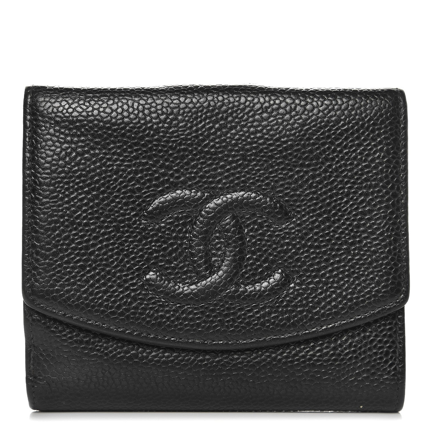 Chanel Caviar Timeless CC Compact French Wallet Black 1 of 11