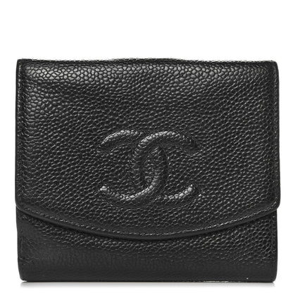 Chanel Caviar Timeless CC Compact French Wallet Black 1 of 11