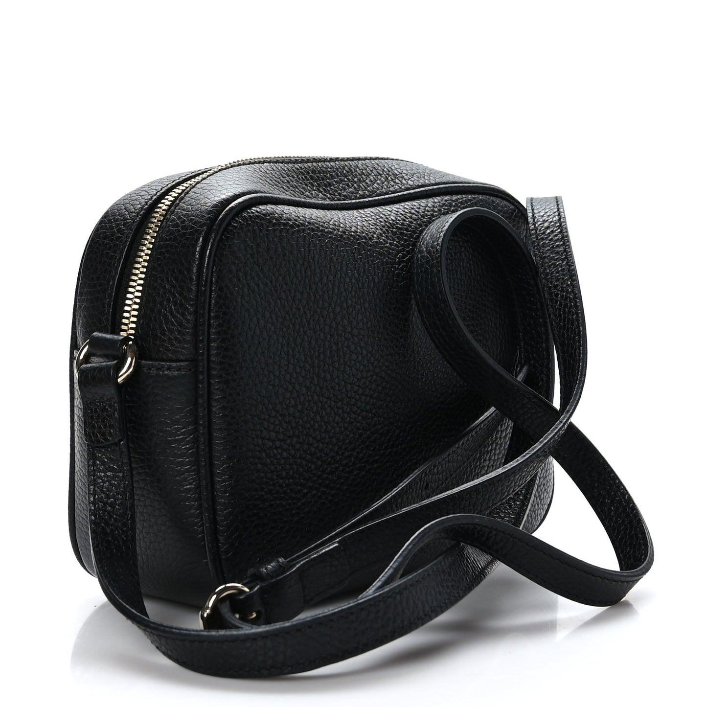 Pebbled Calfskin Small Soho Disco Bag Black