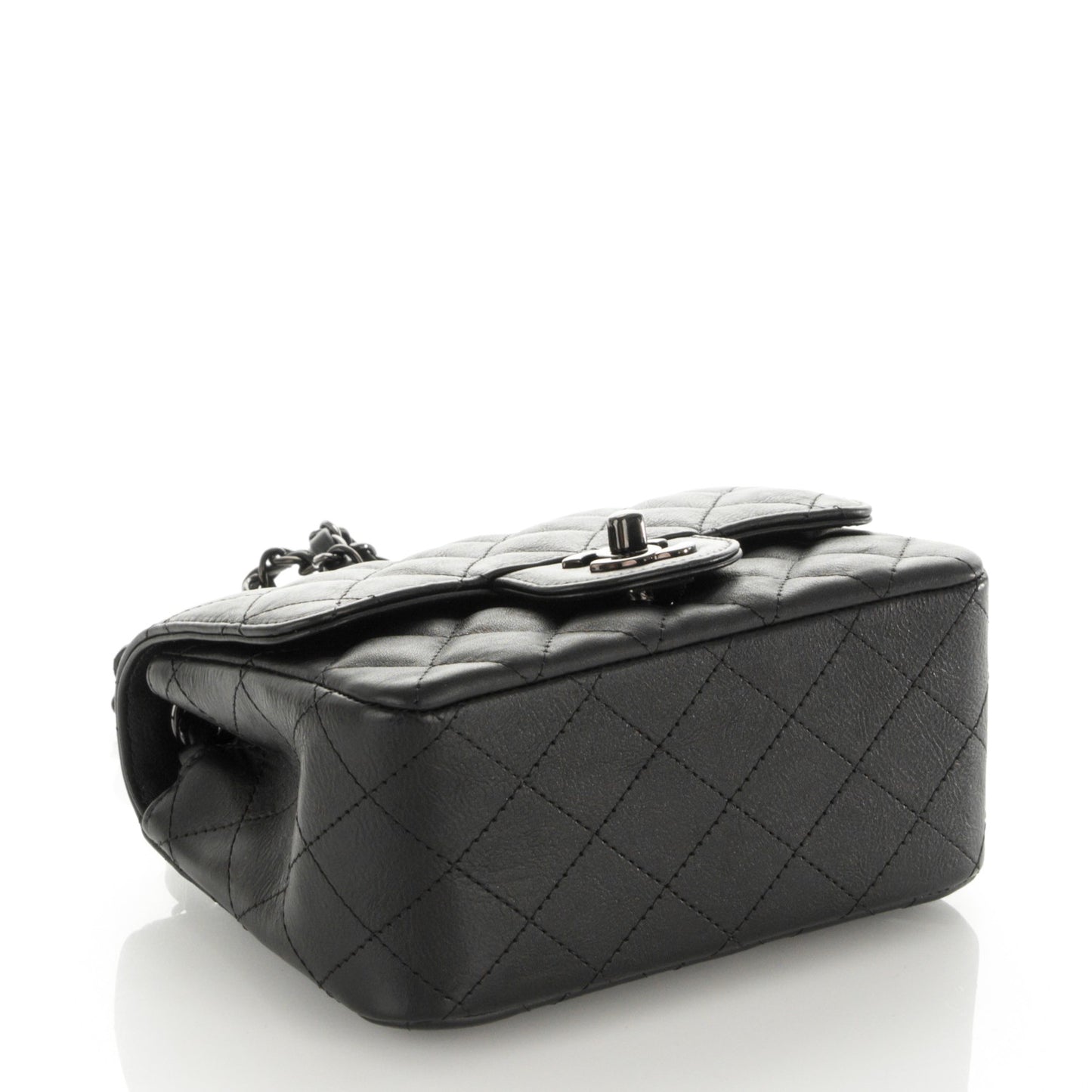 Calfskin Quilted Mini Square Flap So Black