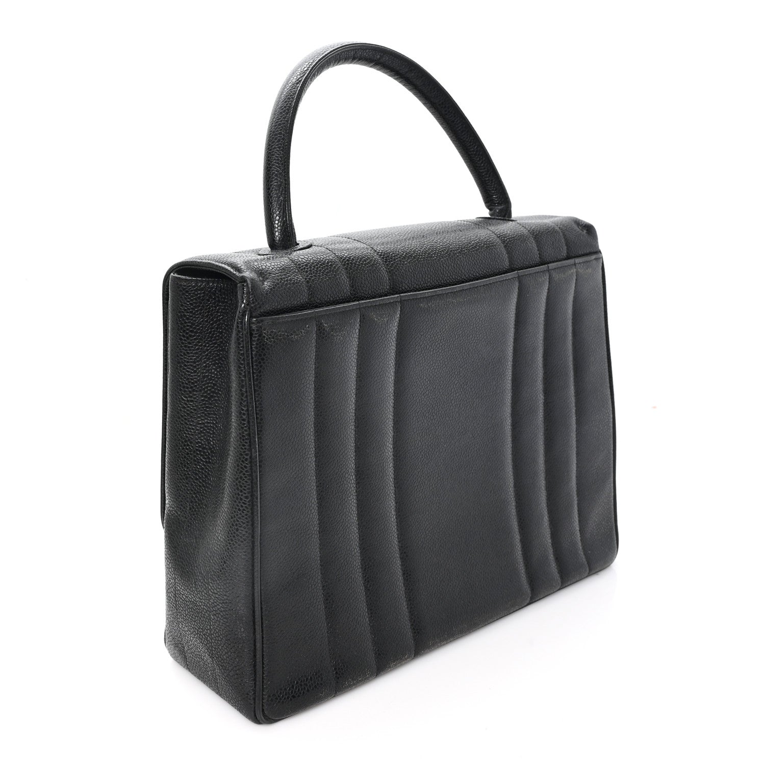Chanel Caviar Vertical Quilted Kelly Flap Bag Black 3 of 11