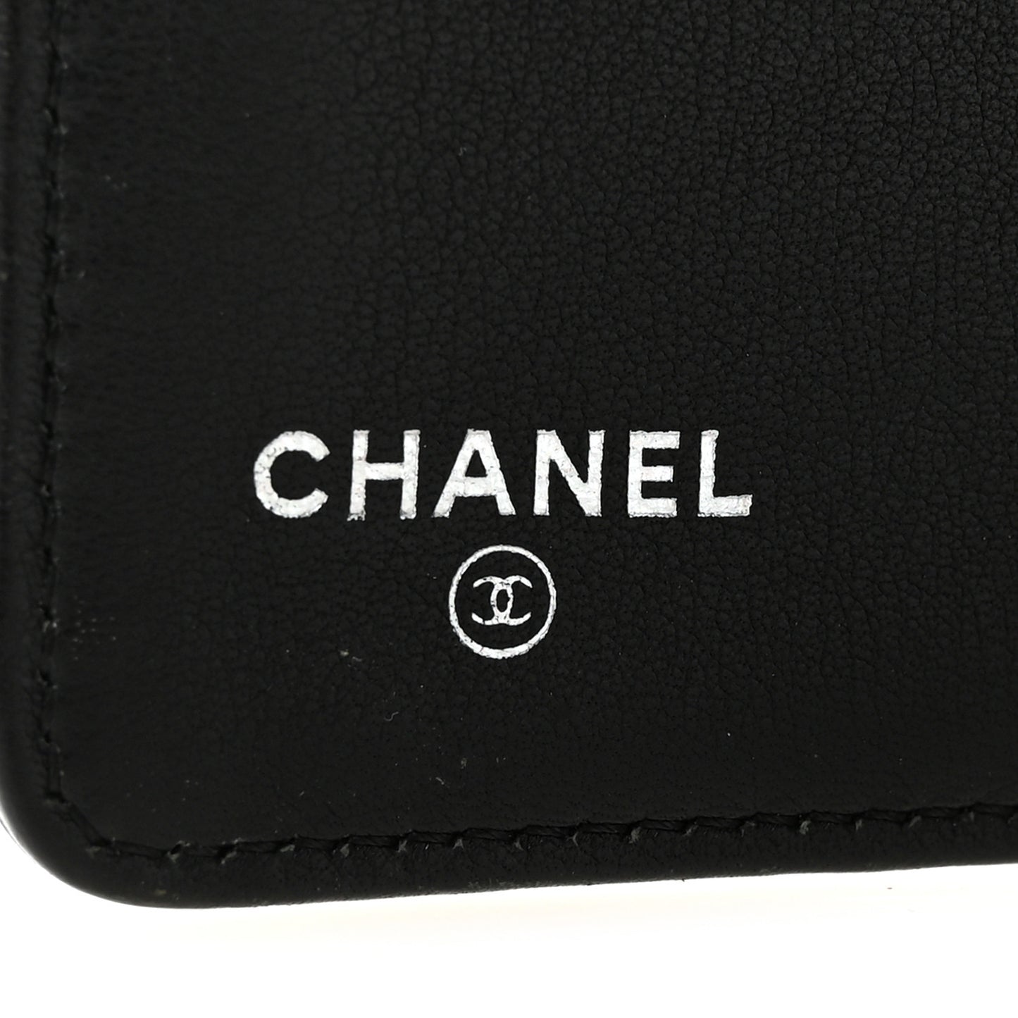 Lambskin Diamond Stitched Yen Wallet Black