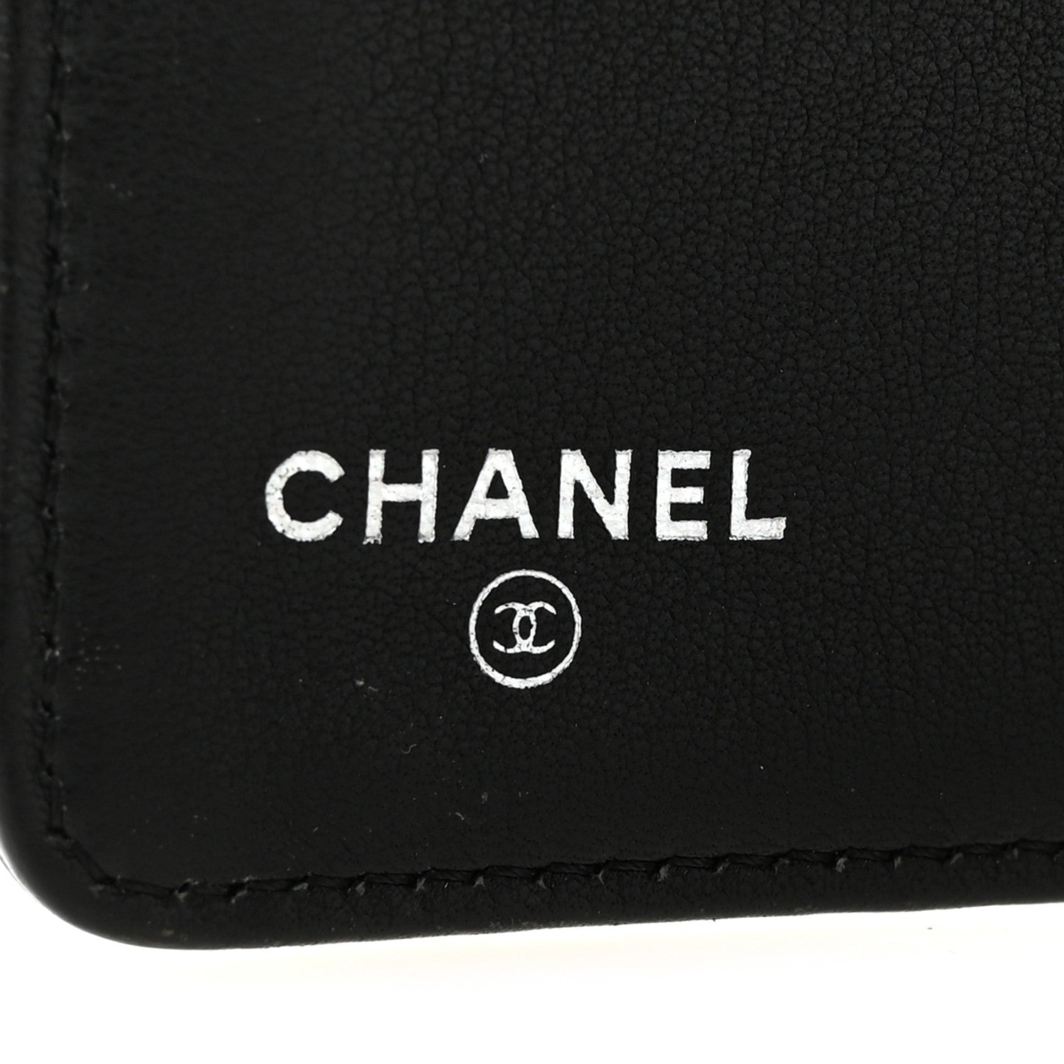 Chanel Lambskin Diamond Stitched Yen Wallet Black 6 of 8