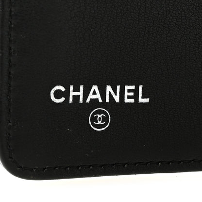 Chanel Lambskin Diamond Stitched Yen Wallet Black 6 of 8