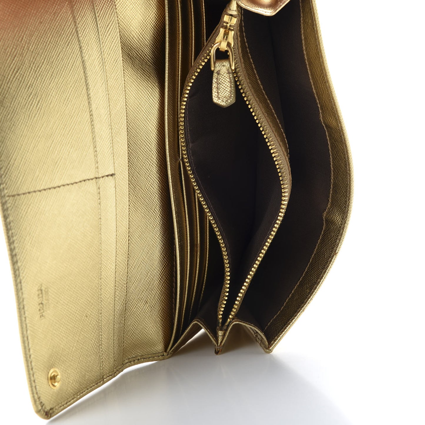 Saffiano Metal Continental Flap Wallet Platino