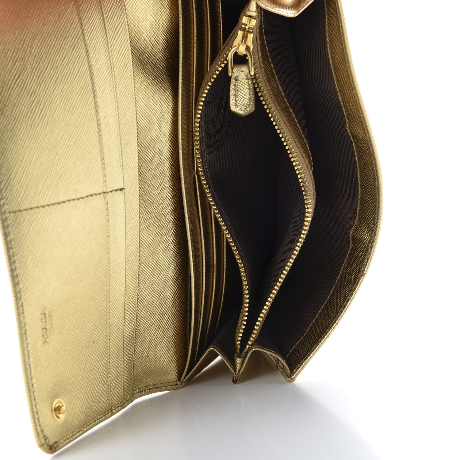 Prada Saffiano Metal Continental Flap Wallet Platino 5 of 7