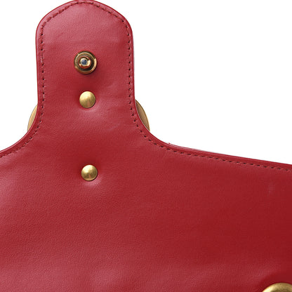 Gucci Calfskin Matelasse Small GG Marmont Shoulder Bag Hibiscus Red 7 of 12