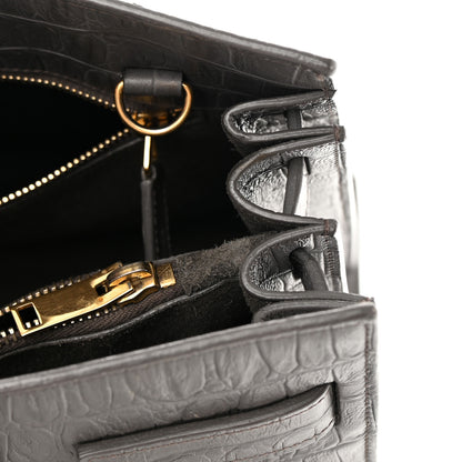 Saint Laurent Calfskin Crocodile Embossed Small Sac De Jour Fog 12 of 23
