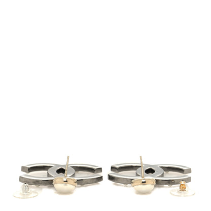 Chanel Crystal Baguette Pearl Bright Young Things CC Drop Earrings Silver 3 of 4