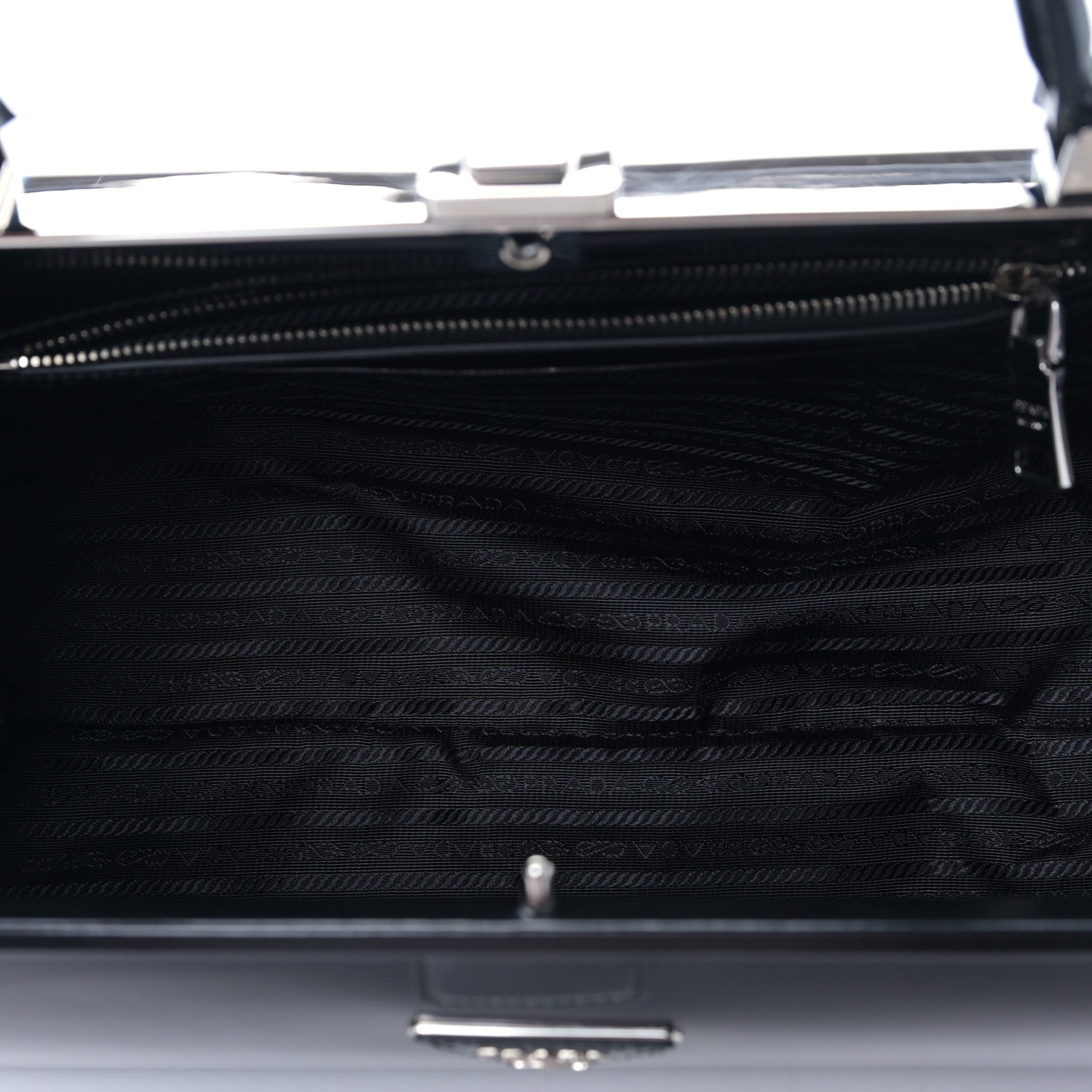 Prada Spazzolato Frame Bag Black 5 of 9