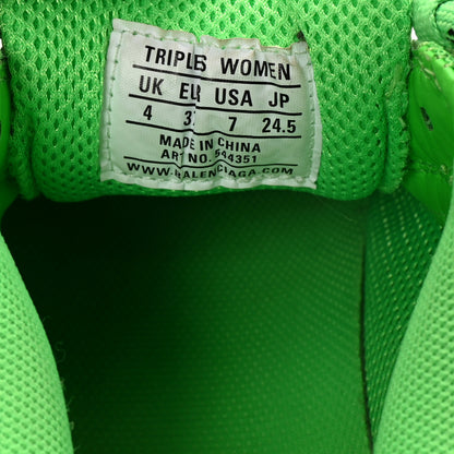 Balenciaga Fabric Mesh Clear Sole Womens Triple S Sneakers 37 Fluo Green 9 of 10