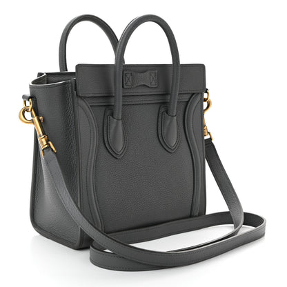 Celine Drummed Calfskin Nano Luggage Kohl 3 of 14