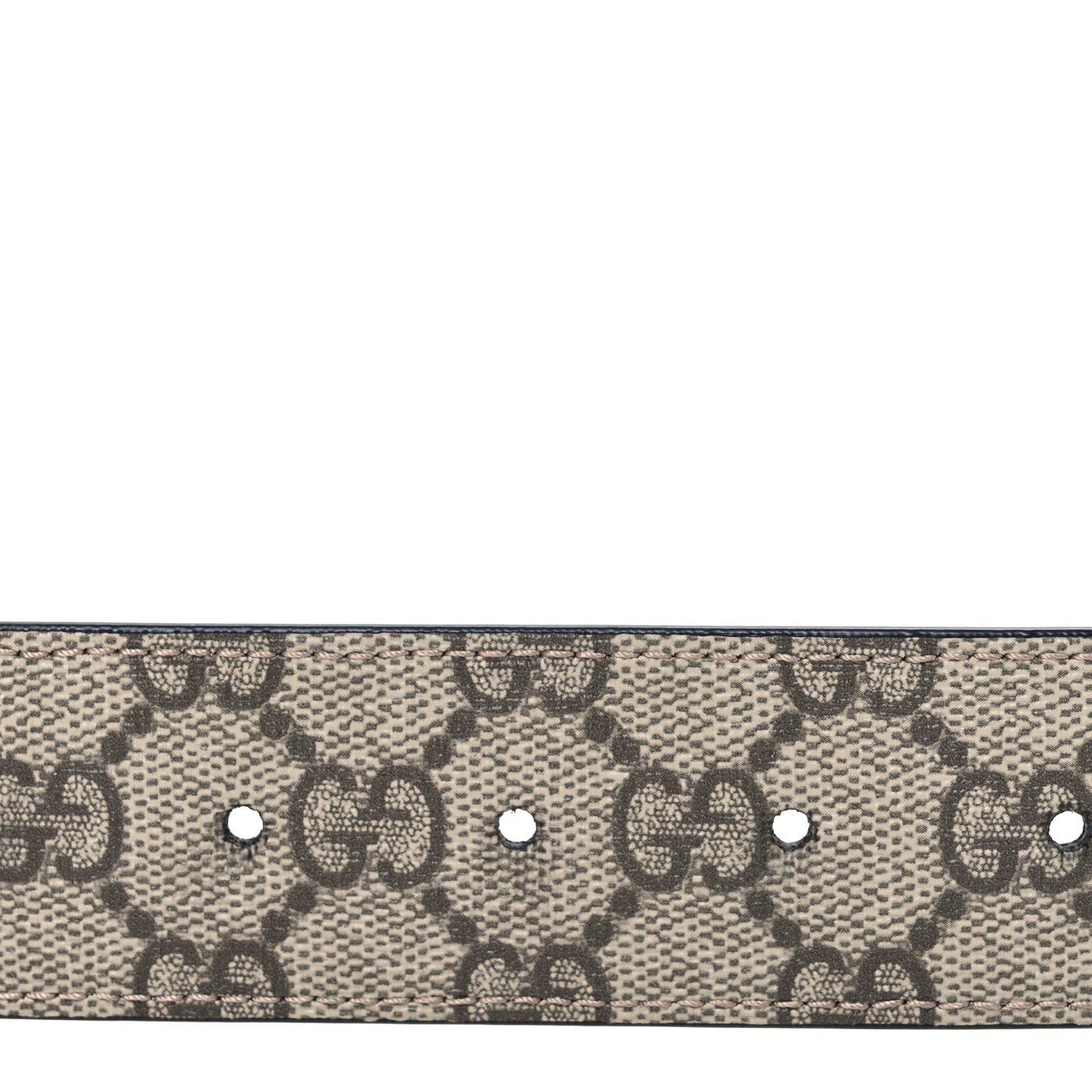 GG Supreme Monogram Plutone Calfskin Palladium Double G Reversible 37mm Belt 85 34 Beige Ebony Black