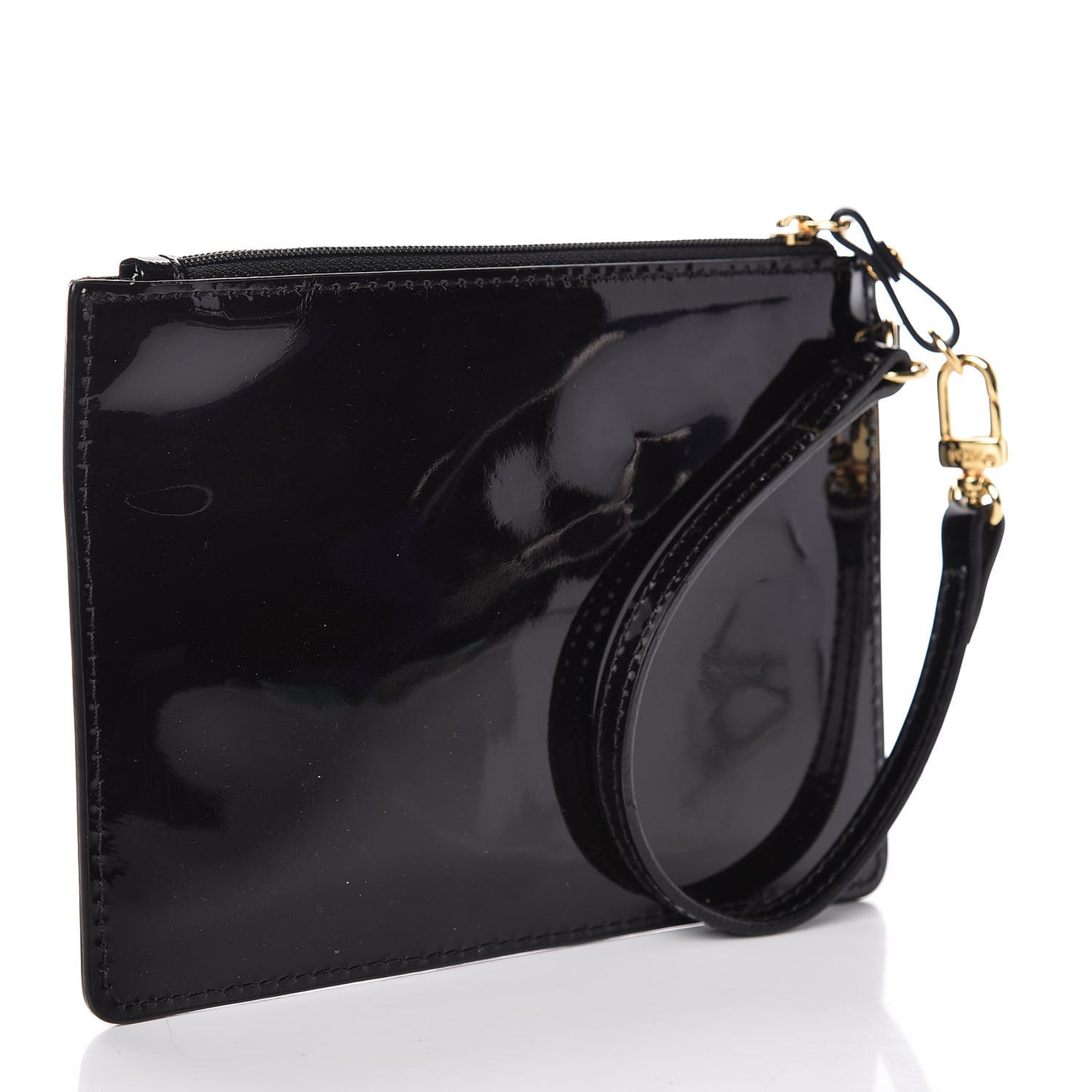 Patent Ivana Zip Pouch Black
