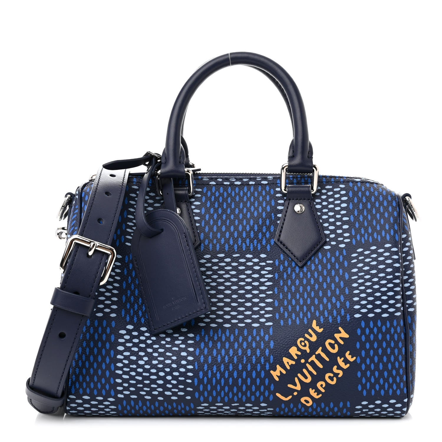 Louis Vuitton Damier Heritage Speedy Bandouliere 25 Blue 1 of 9