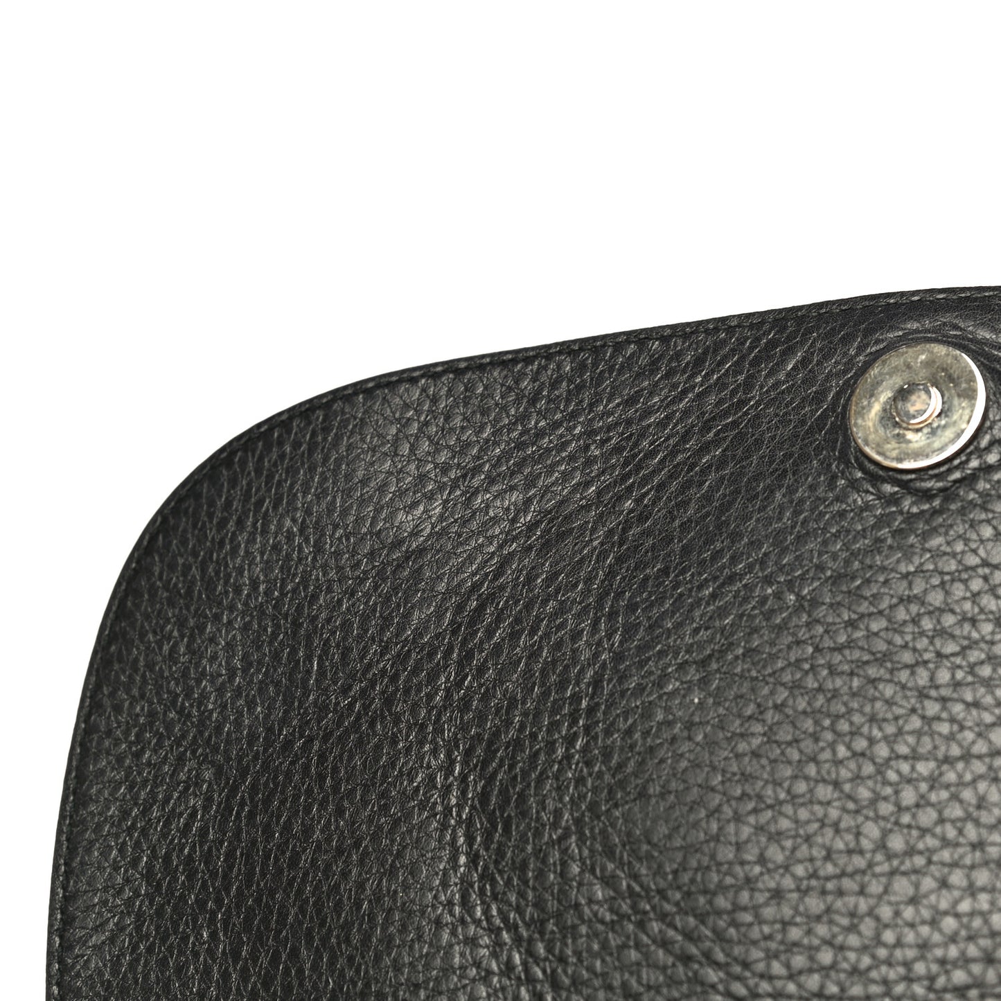 Pebbled Calfskin Medium Soho Flap Crossbody Black