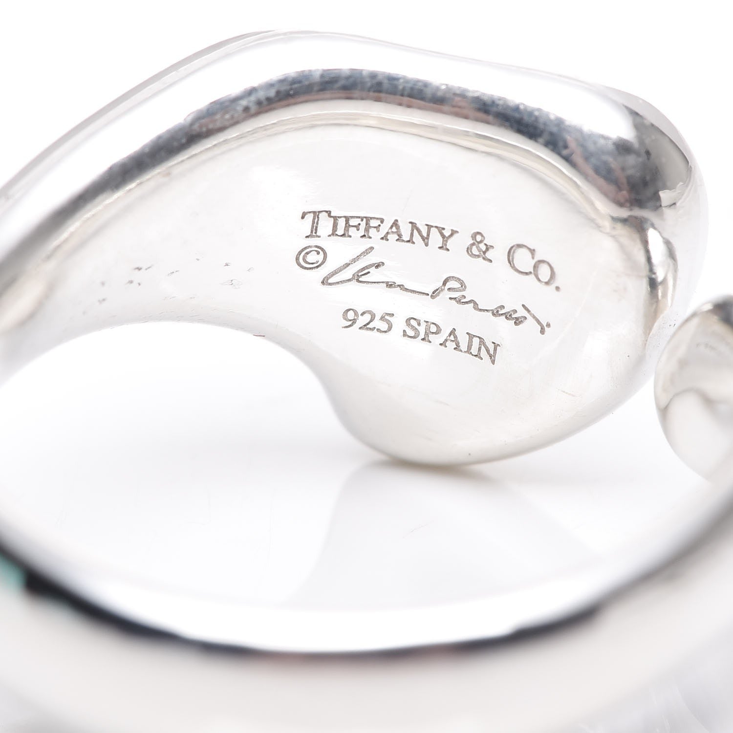 Tiffany Sterling Silver Diamond Elsa Peretti Full Heart Ring 53 6.5 4 of 5