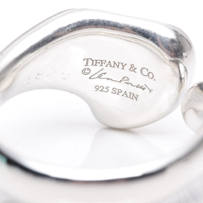 Tiffany Sterling Silver Diamond Elsa Peretti Full Heart Ring 53 6.5 4 of 5