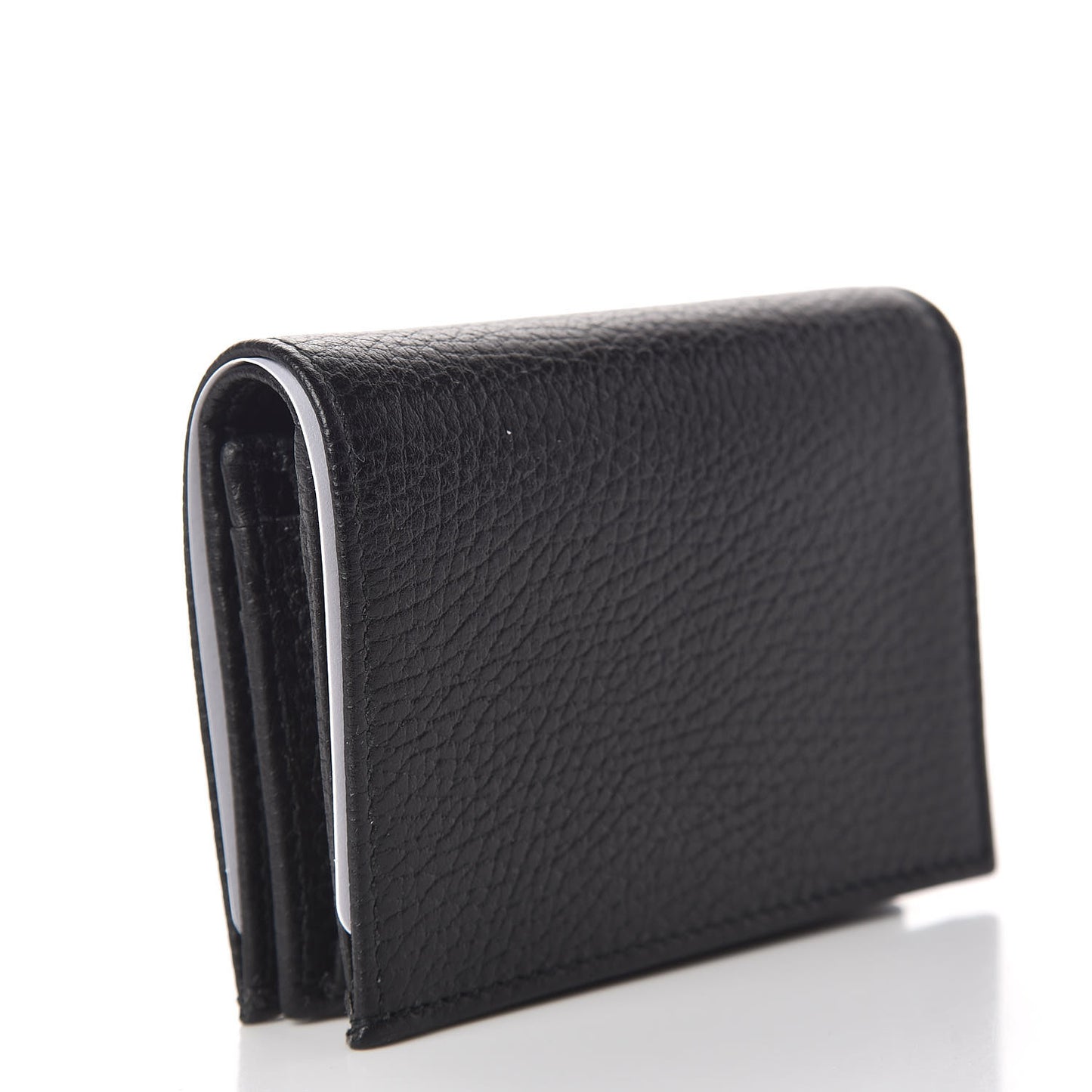 Pebbled Calfskin GG Marmont Card Case Black