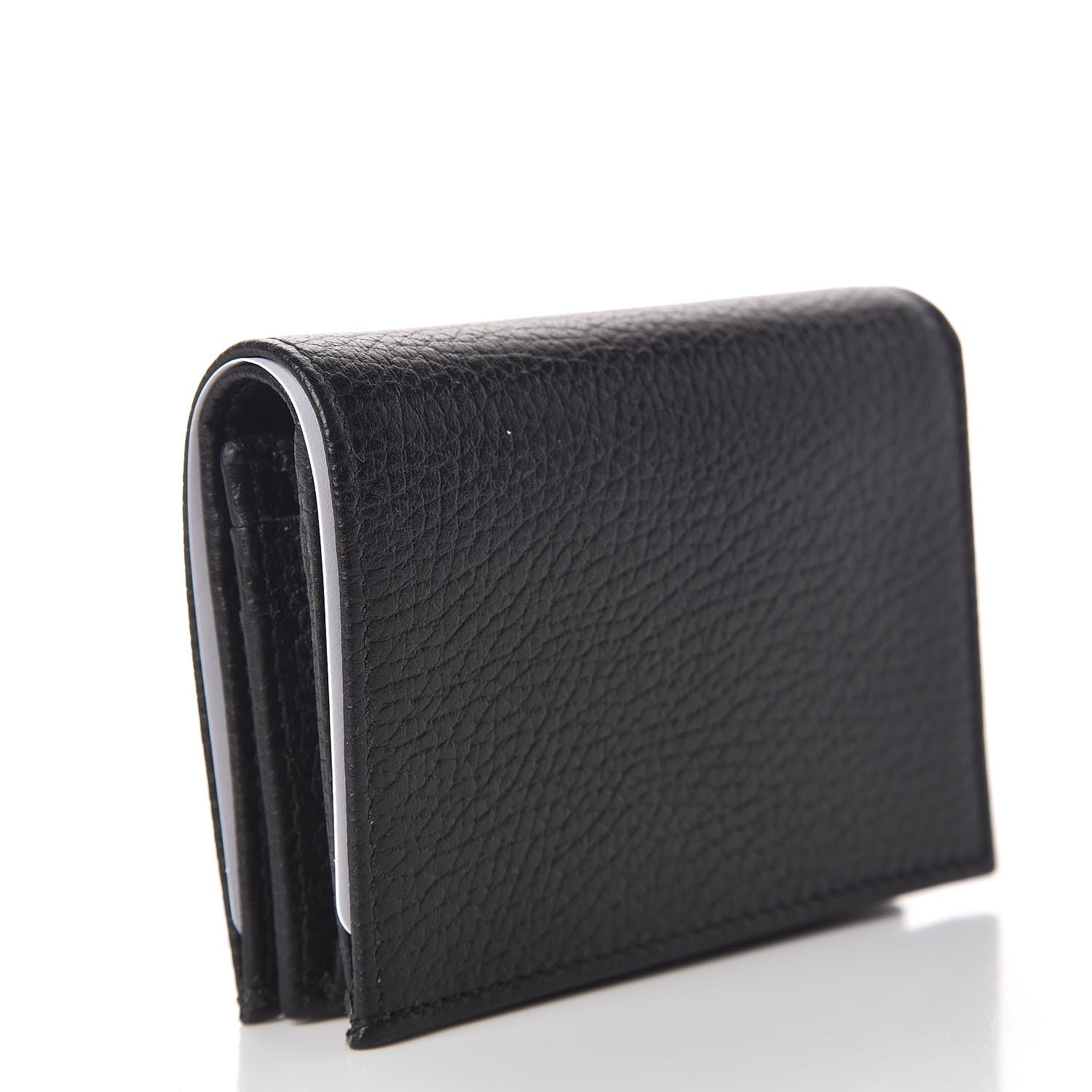 Gucci Pebbled Calfskin GG Marmont Card Case Black 3 of 8