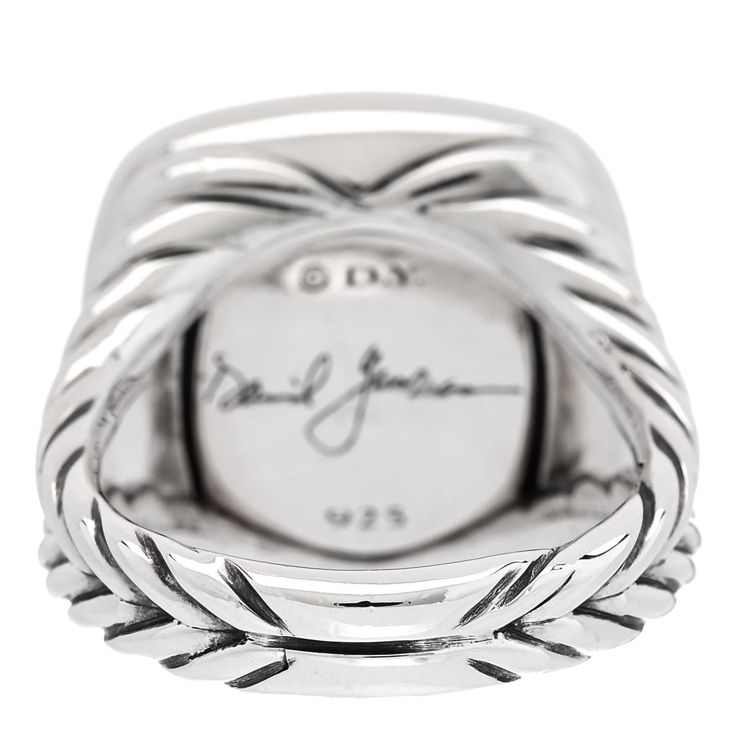 David Yurman Sterling Silver Diamond Black Orchid 14mm Albion Ring 51 5.75 4 of 5