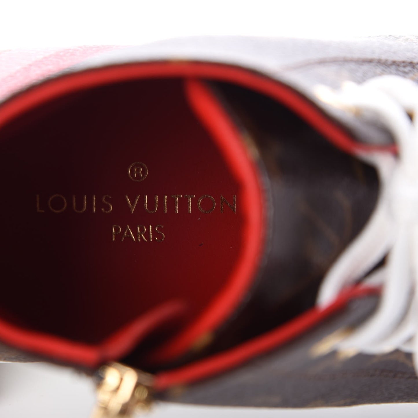 Calfskin Patent Monogram Stellar Sneaker Boots 35.5 Rouge