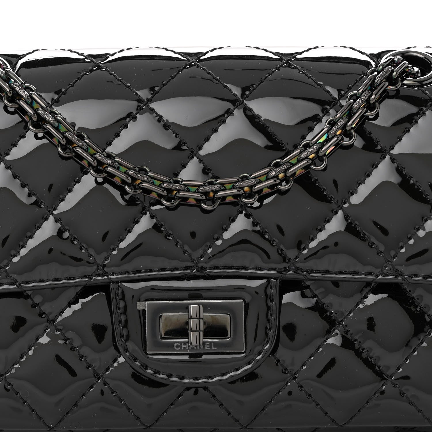 Chanel Patent Calfskin Quilted 2.55 Reissue Mini Flap So Black 8 of 11