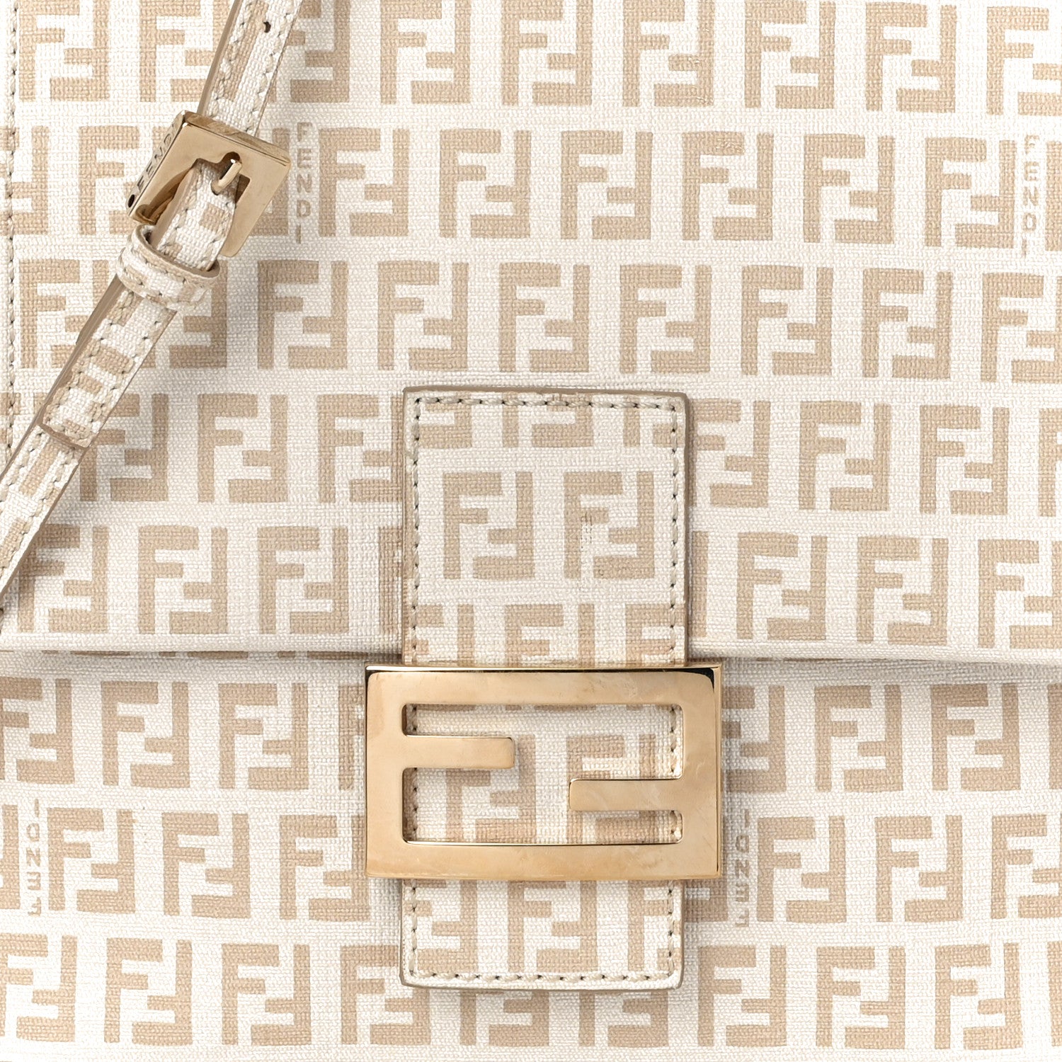 Fendi Zucchino Spalmati Forever Tube Messenger Crema Ecru 7 of 11