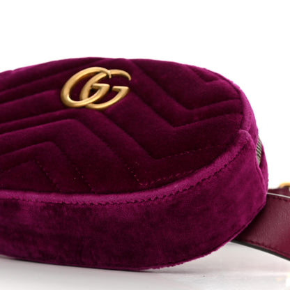 Gucci Velvet Matelasse GG Marmont Belt Bag 85 34 Fuchsia Violet Cyclamen 11 of 13