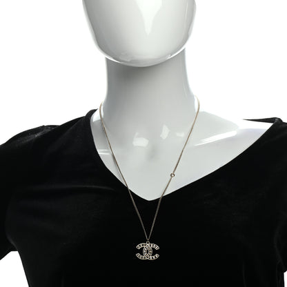 Chanel Pearl Crystal CC Pendant Necklace Gold 3 of 7