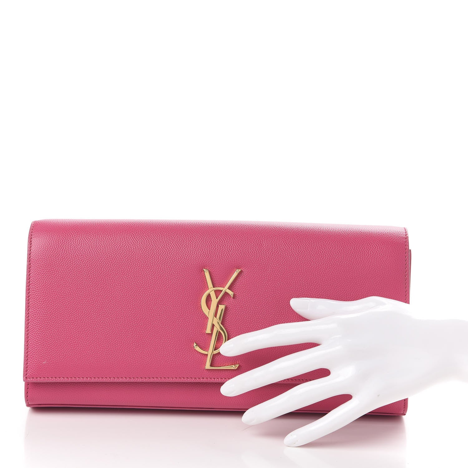 Saint Laurent Grain De Poudre Classic Monogram Cassandre Clutch Lipstick Fuchsia 2 of 7
