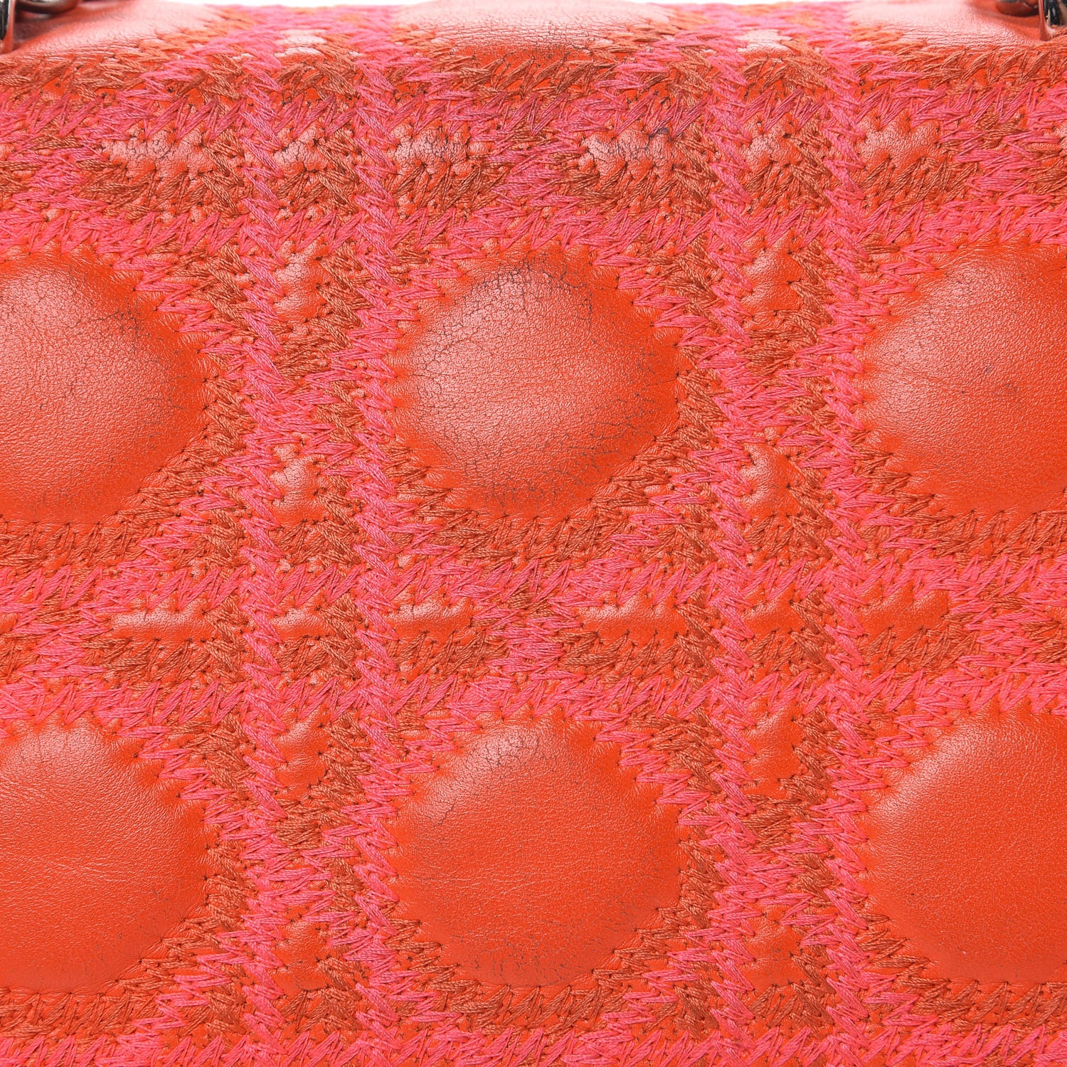 Christian Dior Lambskin Cannage Mini Miss Dior Flap Orange 9 of 15