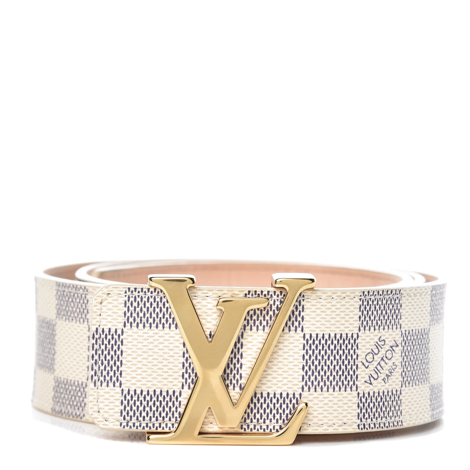 Louis Vuitton Damier Azur LV Initiales Belt 85 34 1 of 9