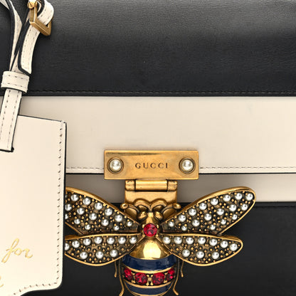 Gucci Calfskin Sylvie Web Queen Margaret Shoulder Bag Mystic White Black 8 of 10