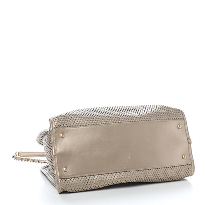 Chanel Metallic Calfskin Perforated Up In The Air Tote Gold 3 of 12