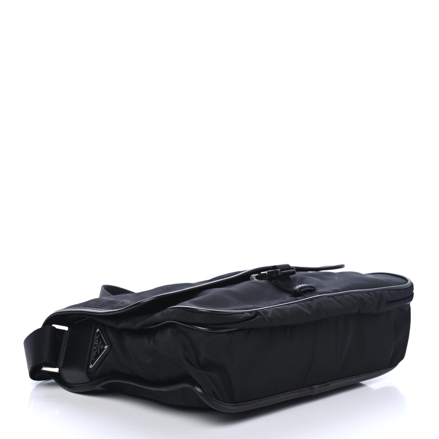 Prada Tessuto Nylon Saffiano Logo Messenger Bag Black 2 of 4