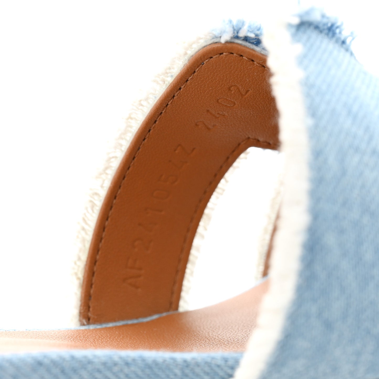 Denim Fringe Oasis Sandals 38.5 Bleu Clair