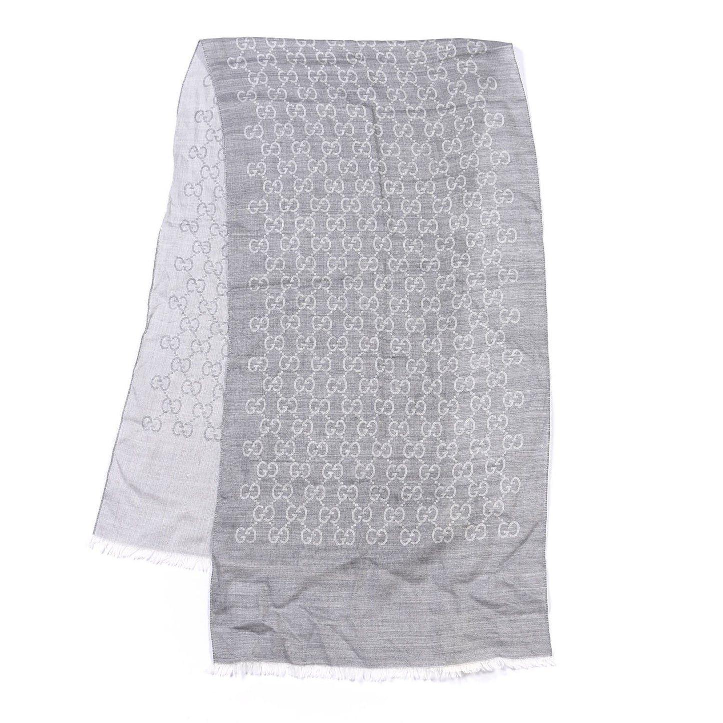 Wool Silk GG Monogram GGNat Scarf Lead