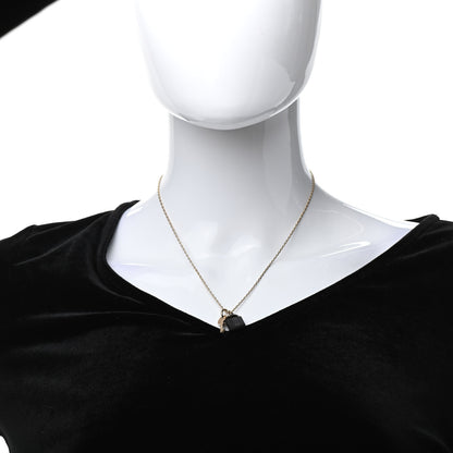 Hermes Permabrass Buffalo Horn Amulette Padlock PM Pendant Necklace 2 of 6