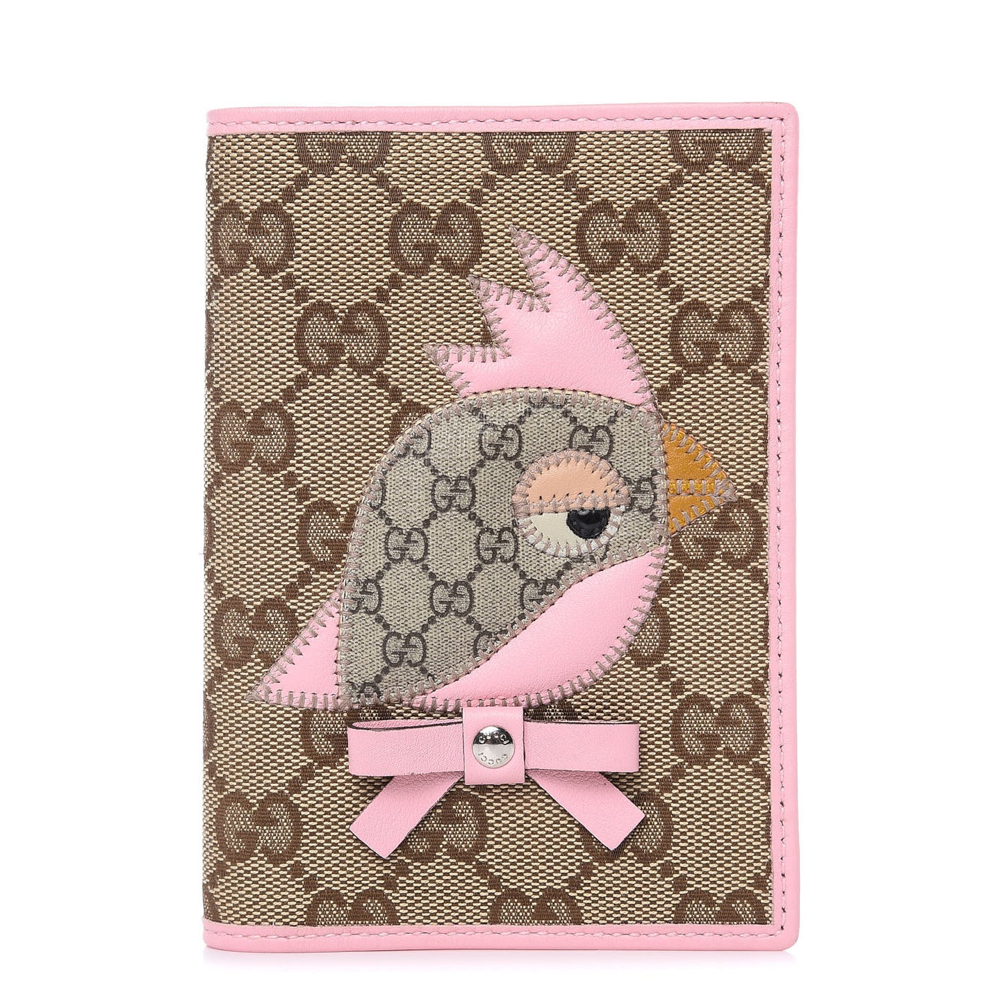 GG Monogram Mini Zoo Bird Passport Case Pink